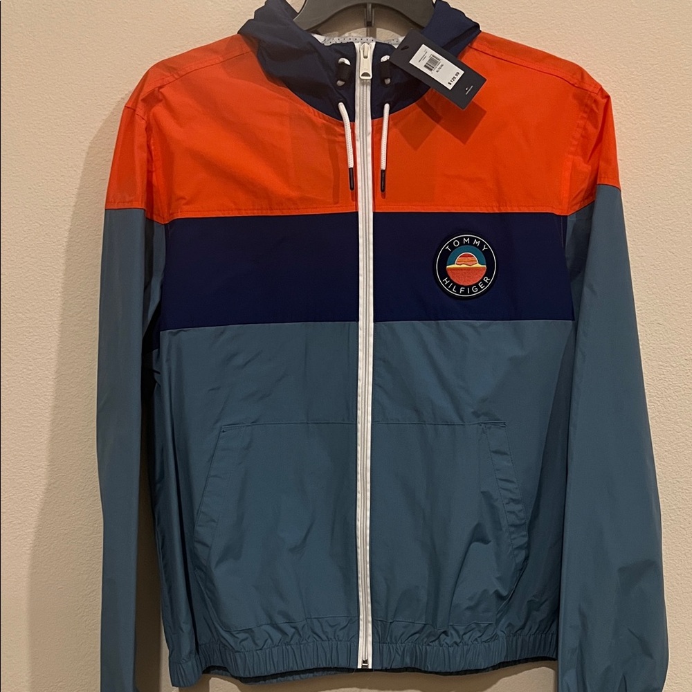 Tommy Hilfiger Orange and Blue Windbreaker